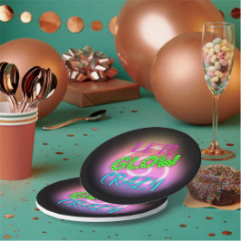 Plato De Papel Vamos a brillar por el loco neón cumpleaños de pat