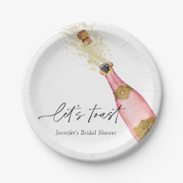 Plato De Papel Vamos a Brindar Fiesta de Despedida de Soltera Ros
