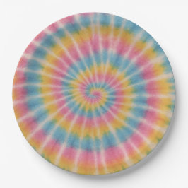 Plato De Papel Vamos a Groove Tie Dye Paper Plates