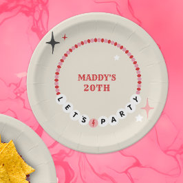 Plato De Papel Vamos a la pulsera de amistad Fiesta Día del Anive