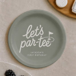Plato De Papel Vamos a Par-tee Golf 1er Cumpleaños