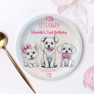 Plato De Papel Vamos a pintar adorables cachorros adorables estam