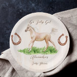 Plato De Papel Vamos bebé corriendo caballo beige foliación bebé<br><div class="desc">Ve a un bebé a correr en fogones de caballo beige personalizado ducha fiesta personalizada.</div>