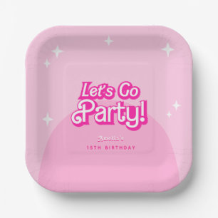 Plato De Papel Vamos bebé vamos Fiesta pink Birthday