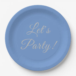 Plato De Papel ¡Vamos Fiesta! Placas azules de 9 pulgadas