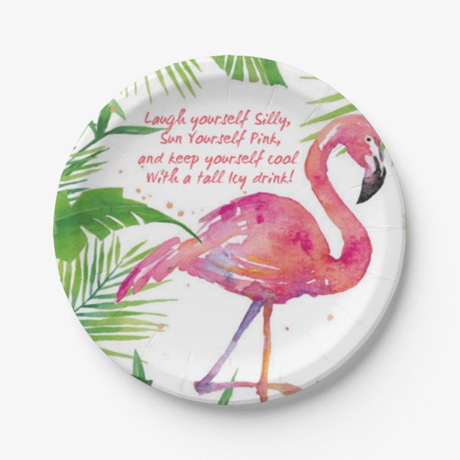 Plato De Papel Vamos Flamingle (Anverso)
