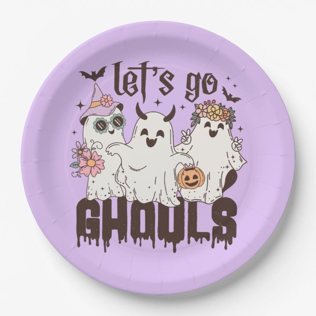 Plato De Papel Vamos Ghouls Halloween (Anverso)