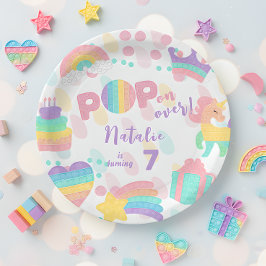 Plato De Papel ¡Vamos! Pastel pop it cumpleaños kid
