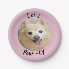 Plato De Papel ¡Vamos Paw-ty! Perro personalizado