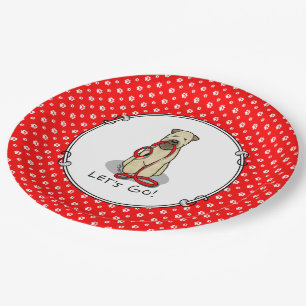 Plato De Papel ¡Vamos! Walk Wheaten Terrier Dog (trigo 1b2)