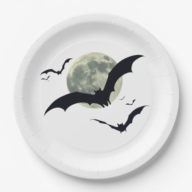 Plato De Papel Vampiro Bats Halloween (Anverso)