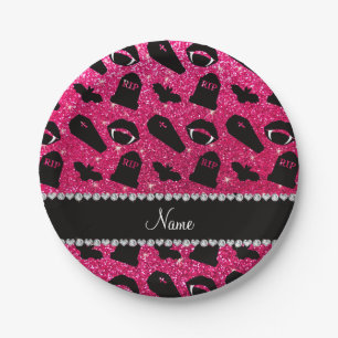 Plato De Papel Vampiro conocido personalizado del purpurina del