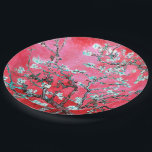 Plato De Papel Van Gogh Almond Blossoms azul rojo<br><div class="desc">Flores de almendras rojas rosadas por Vincent Van Gogh alteración del color copyright 2Sweet4wordsDiseños/ PureVintage Love Flores de almendras rojas rosadas rosadas para un toque artístico al estilo personal, Fiesta de bodas, Baby Shower, regalos de oficina o Fiesta de primavera: Celebre sus ocasiones especiales con la belleza encantadora de las...</div>