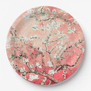Plato De Papel Van Gogh Almond Blossoms Peach