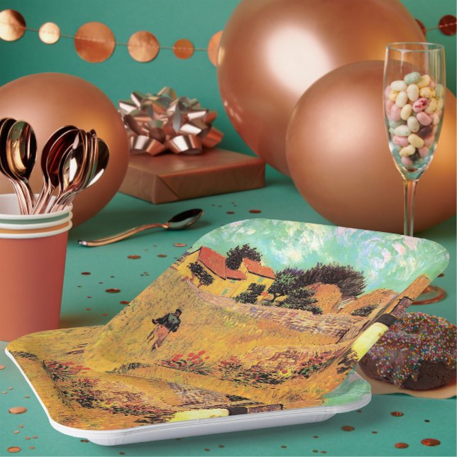 Plato De Papel Van Gogh - Granja en Provenza, (Multi)