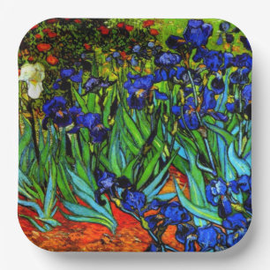 Plato De Papel Van Gogh - Irises,
