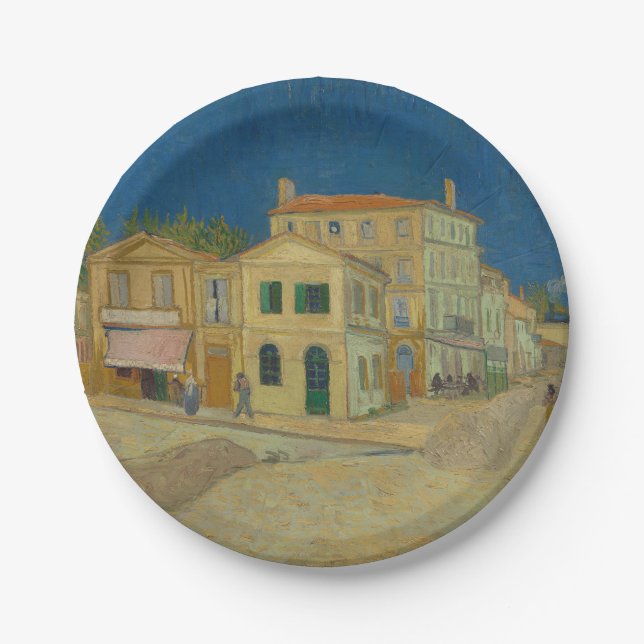 Plato De Papel Van Gogh La Casa Amarilla (Anverso)