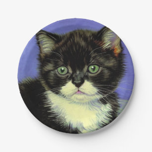 Plato De Papel Van Gogh Tuxedo Kitten