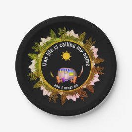 Plato De Papel VAN LIFE LLAMA A MI NOMBRE Personalizado Camping