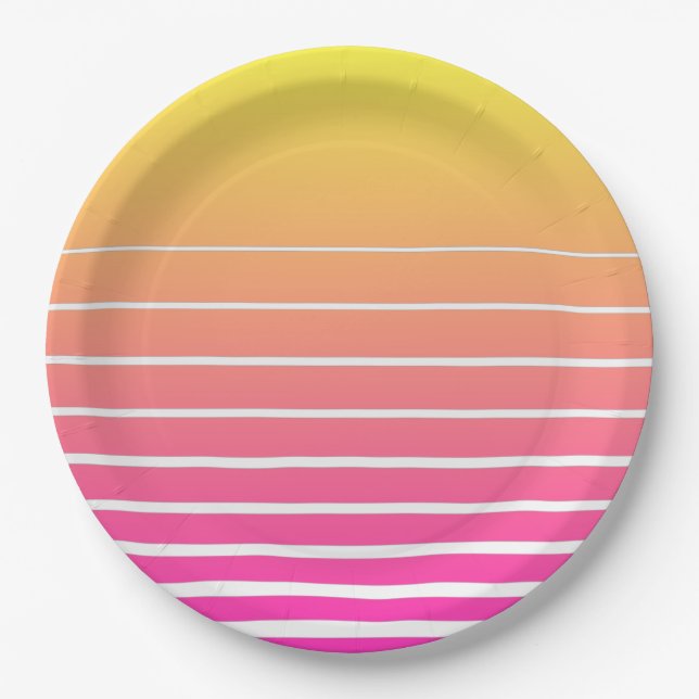 Plato De Papel Vaporwave Sun (Anverso)