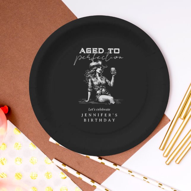 Plato De Papel Vaquera Negra Envejecida a la Perfección Fiesta de (Subido por el creador)