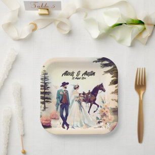 Plato De Papel Vaquero, Boda de novias y caballos