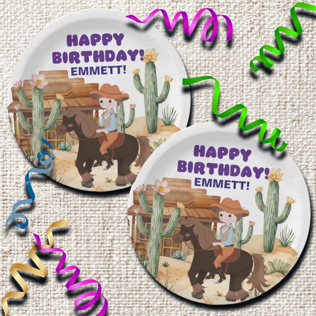 Plato De Papel Vaquero en la fiesta de cumpleaños del caballo (Subido por el creador)