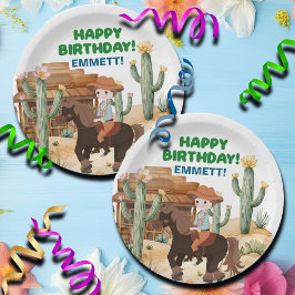 Plato De Papel Vaquero en la fiesta de cumpleaños del caballo