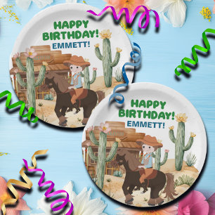 Plato De Papel Vaquero en la fiesta de cumpleaños del caballo