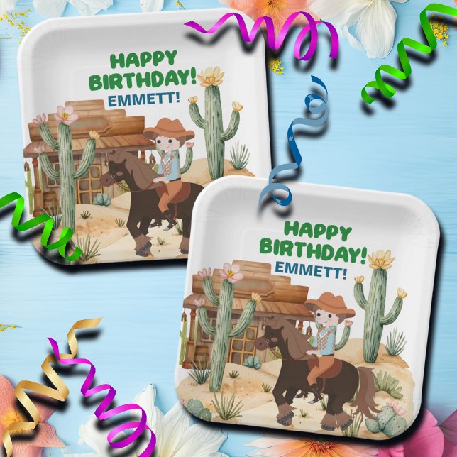 Plato De Papel Vaquero en la fiesta de cumpleaños del caballo (Subido por el creador)
