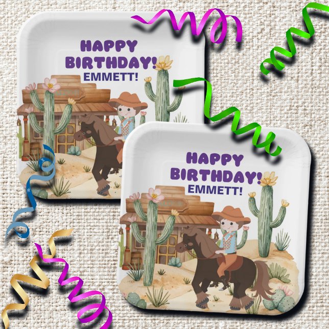 Plato De Papel Vaquero en la fiesta de cumpleaños del caballo (Subido por el creador)