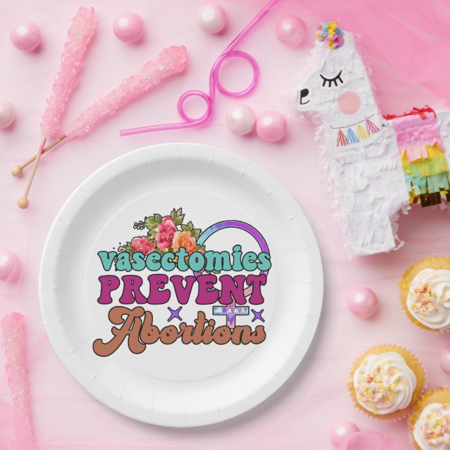 Plato De Papel Vasectomías Evitan Abortos Placas de papel (Fiesta)