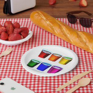 Plato De Papel Vasos de chupito de SlipperyJoe's seis tazas dispu