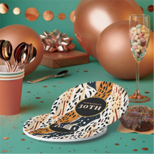 Plato De Papel Vasos de papel Safari Boho Vasos de fiesta con est
