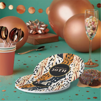 Plato De Papel Vasos de papel Safari Boho Vasos de fiesta con est