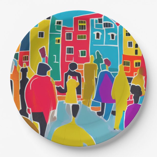 Plato De Papel Vecinos (Anverso)