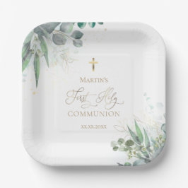 Plato De Papel vegetación acuática | Primera Comunión