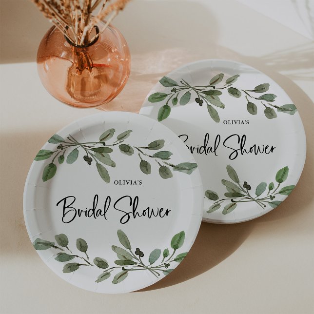Plato De Papel Vegetación acuática simple | Ducha de novia (Subido por el creador)