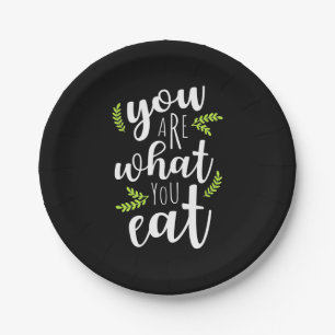 Plato De Papel Vegetariano eres lo que comes