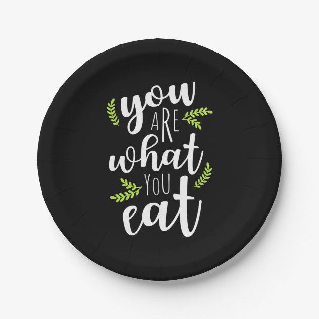 Plato De Papel Vegetariano eres lo que comes (Anverso)