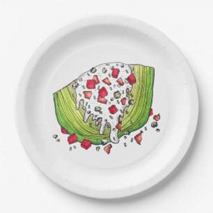 Plato De Papel Veggie Iceberg Lettuce Wedge Ensalada Alimentos