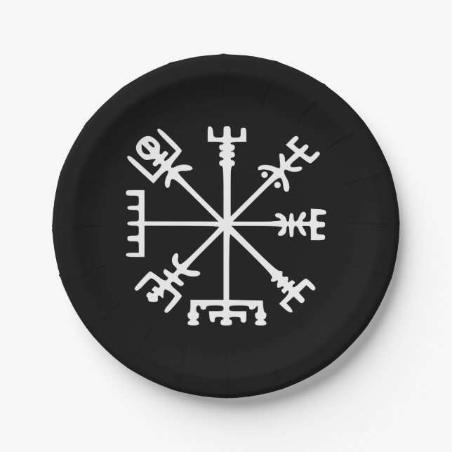 Plato De Papel Vegvísir (brújula vikina) (Anverso)