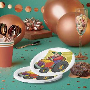 Plato De Papel Vehículo de granja de tractores de conducción para
