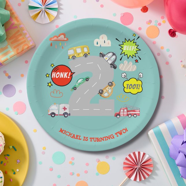 Plato De Papel Vehículos de pitido de hongos para niños cumpleaño (Subido por el creador)