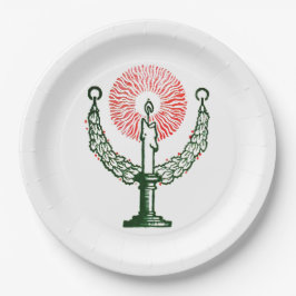 Plato De Papel Vela tradicional de Navidades