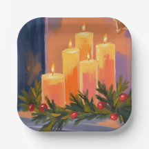 Velas de chimenea de Navidad Guirnalda Pintada Fie