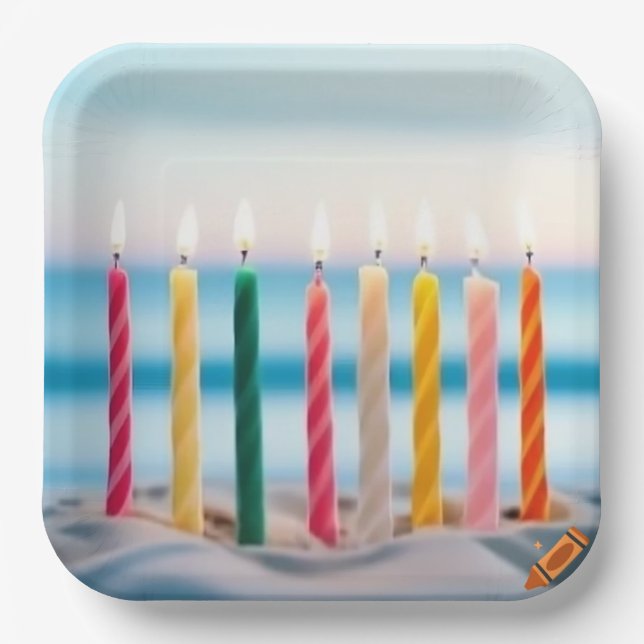 Plato De Papel Velas de cumpleaños (Anverso)