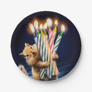 Plato De Papel Velas de cumpleaños de ardilla de tierra