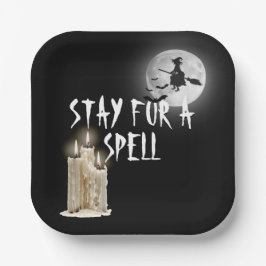 Plato De Papel Velas de goteo de Halloween