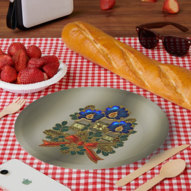 Plato De Papel Velas navidades (Picnic)